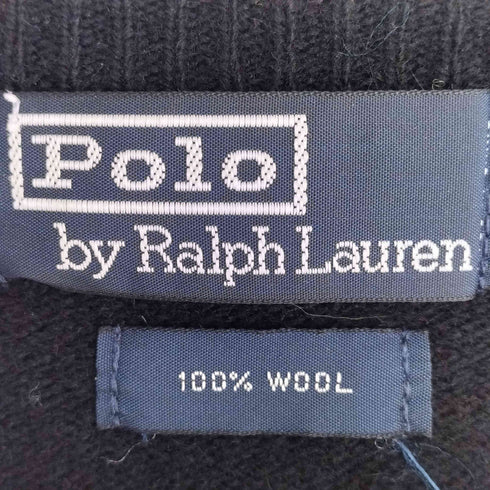 ポロバイラルフローレン Polo by RALPH LAUREN 90s ポニー刺繍 ウールVネックニット メンズ import:L