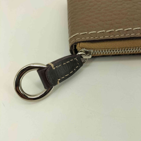 ペレボルサ PELLE BORSA ブランドロゴ L字ジップ レザーウォレット レディース