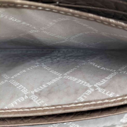 ペレボルサ PELLE BORSA ブランドロゴ L字ジップ レザーウォレット レディース