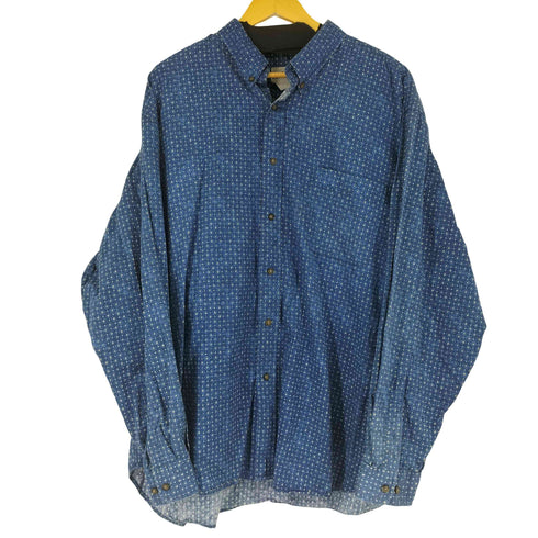 エディーバウアー Eddie Bauer 90s AKA 小紋柄 ボタンダウンシャツ メンズ XXL