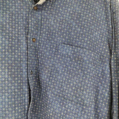 エディーバウアー Eddie Bauer 90s AKA 小紋柄 ボタンダウンシャツ メンズ XXL