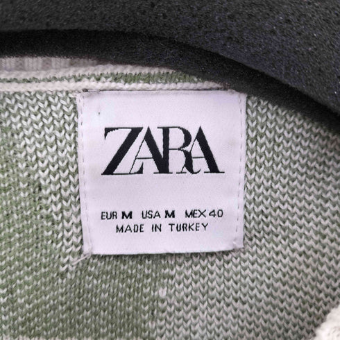ザラ ZARA 総柄 アクリル コットン ニット メンズ import:M