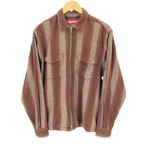 シュプリーム Supreme Stripe Flannel Zip Up Shirt メンズ JPN:M