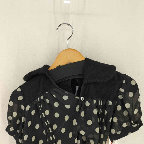 ジュンヤワタナベコムデギャルソン JUNYA WATANABE COMME des GARCONS AD2007 07AW MY WAY期 ウール縮絨 シースルードットS/Sワンピース レディース SS