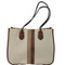 マイケルコース Michael Kors HEIDI ストライプ キャンバス×レザーベージュトートバッグ レディース