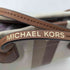 マイケルコース Michael Kors HEIDI ストライプ キャンバス×レザーベージュトートバッグ レディース