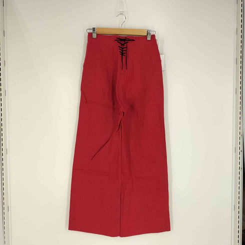 ランブルレッド RUMBLE RED バックレース リネン ワイドパンツ レディース JPN:S