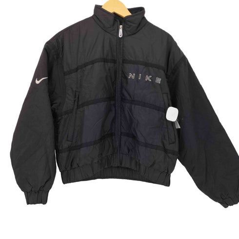 ナイキ NIKE 90S~00S 銀タグ アーム素材切替 パテッドブルゾン レディース import:M