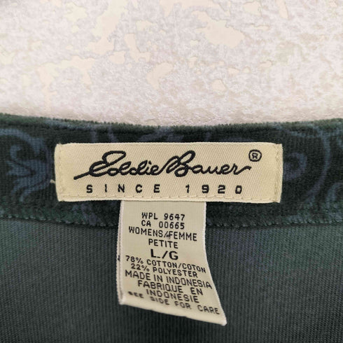 エディーバウアー Eddie Bauer ハーフボタンベロアワンピース レディース JPN:L