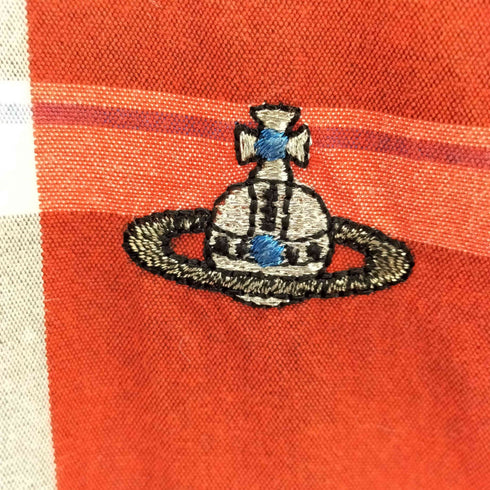 ヴィヴィアンウエストウッドマン Vivienne Westwood MAN オーブ刺繍 チェック柄長袖シャツ メンズ 50