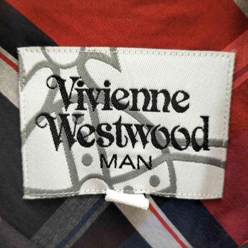 ヴィヴィアンウエストウッドマン Vivienne Westwood MAN オーブ刺繍 チェック柄長袖シャツ メンズ 50