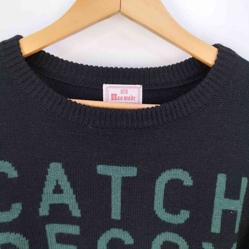 マオメイド mao made CATCH ロゴインターシャ ウールアクリルニット レディース FREE