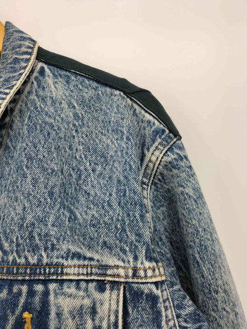 ビッグジョン BIG JOHN ケミカルウォッシュ加工 リメイク デニム ジャケット メンズ JPN:M