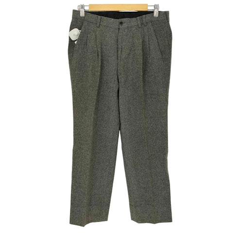 パパス papas カシミヤ混 センタープリーツ2タックウールテーパードスラックス メンズ