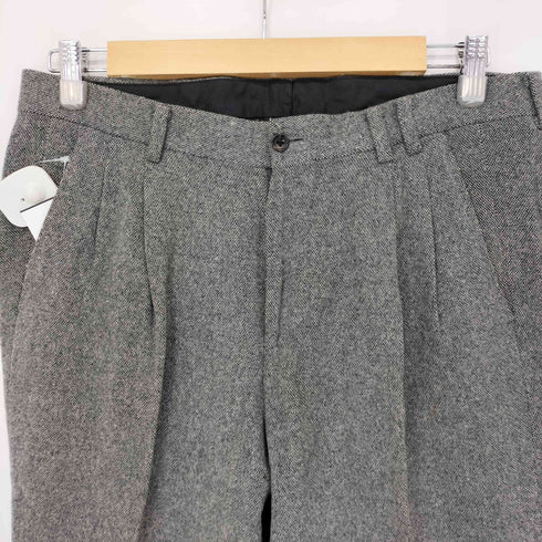 パパス papas カシミヤ混 センタープリーツ2タックウールテーパードスラックス メンズ