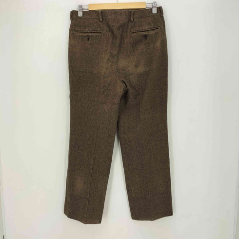 パパス papas カシミヤ混 センタープリーツ2タックウールテーパードスラックス メンズ