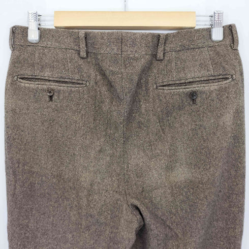パパス papas カシミヤ混 センタープリーツ2タックウールテーパードスラックス メンズ