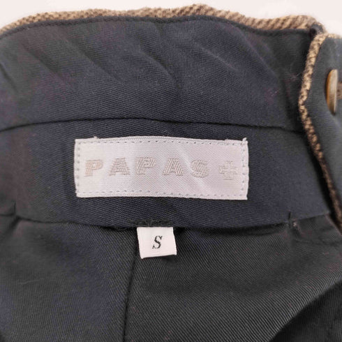 パパス papas カシミヤ混 センタープリーツ2タックウールテーパードスラックス メンズ