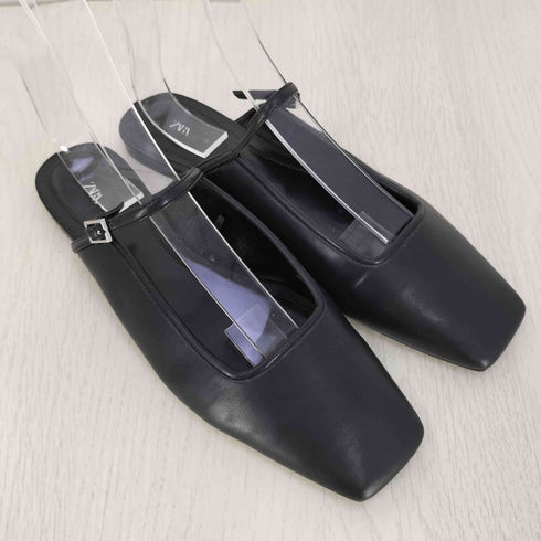 ザラ ZARA スクエアトゥ ミュールサンダル レディース 38