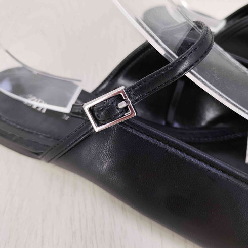 ザラ ZARA スクエアトゥ ミュールサンダル レディース 38
