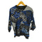 80S Spago knits USA製 花柄 総柄 メタリック ラメ アクリル ニット セーター レディース import:L