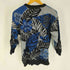 80S Spago knits USA製 花柄 総柄 メタリック ラメ アクリル ニット セーター レディース import:L