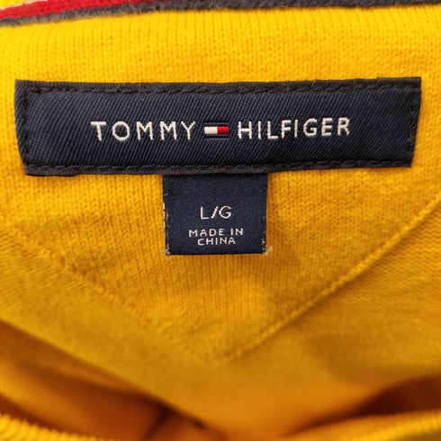 トミーヒルフィガー TOMMY HILFIGER ロゴライン コットンニット メンズ JPN:L
