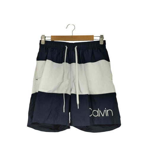 カルバンクライン CALVIN KLEIN ロゴ刺繍 ボーダースイムショーツ メンズ JPN:S