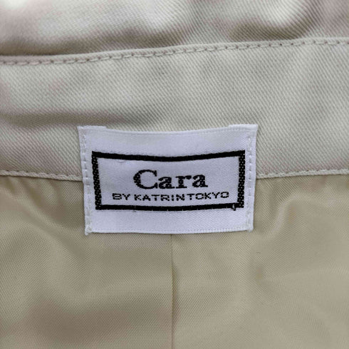 カーラ Cara ギャザー ガンフラップ スリーブ ベルト バック プリーツ ポリ トレンチ コート レディース CARA