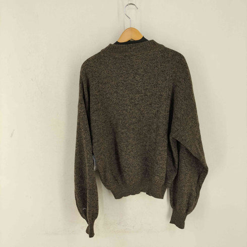 Gian Alberto MADE IN ITALY レザー切替 メランジアーガイルニット メンズ import:M