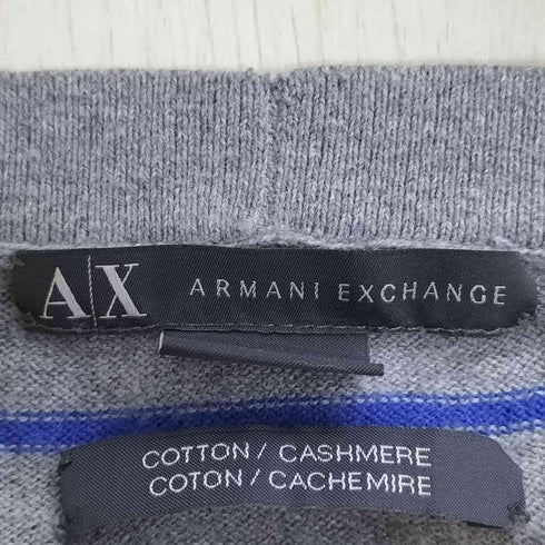 アルマーニエクスチェンジ ARMANI EXCHANGE ボーダー カシミヤ混 コットン ニット カーディガン メンズ import:L