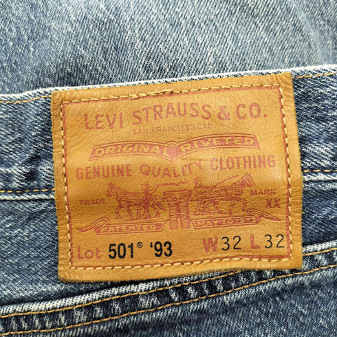 リーバイス Levis Premium 501 '93 Straight Bleu Eyes Baby ボタンフライ デニムパンツ BIG E メンズ W32 L32