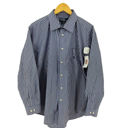 ポロバイラルフローレン Polo by RALPH LAUREN regent classic fit ポニー刺繍 ストライプ ワイドカラーシャツ メンズ import:L