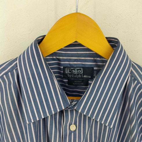ポロバイラルフローレン Polo by RALPH LAUREN regent classic fit ポニー刺繍 ストライプ ワイドカラーシャツ メンズ import:L