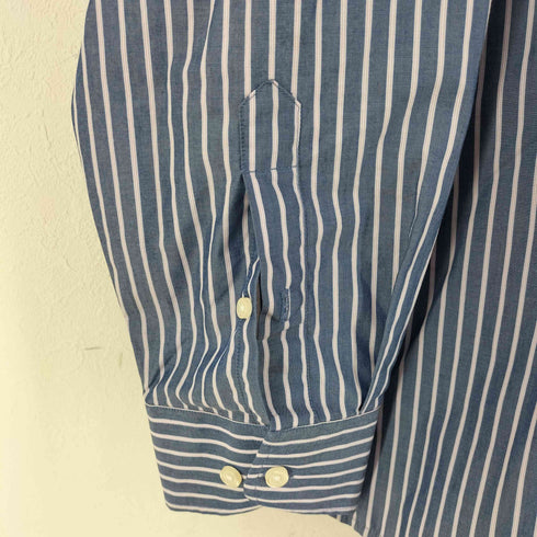 ポロバイラルフローレン Polo by RALPH LAUREN regent classic fit ポニー刺繍 ストライプ ワイドカラーシャツ メンズ import:L