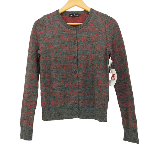 ヒステリックグラマー HYSTERIC GLAMOUR 音符柄 ウール混 レーヨン カーディガン Y2K レディース FREE