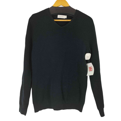 カルバンクラインプラチナ CALVIN KLEIN PLATINUM サイドラインVネックコットンニット メンズ import:M