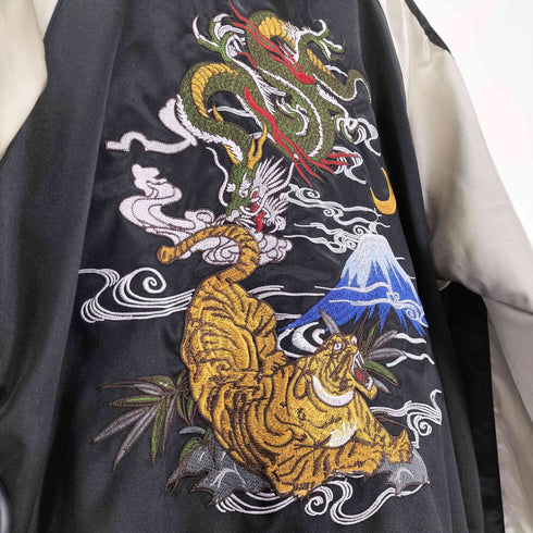 原宿 SUKAJYAN DEPT 龍 虎 富士山 刺繍 スカジャン メンズ JPN:XL