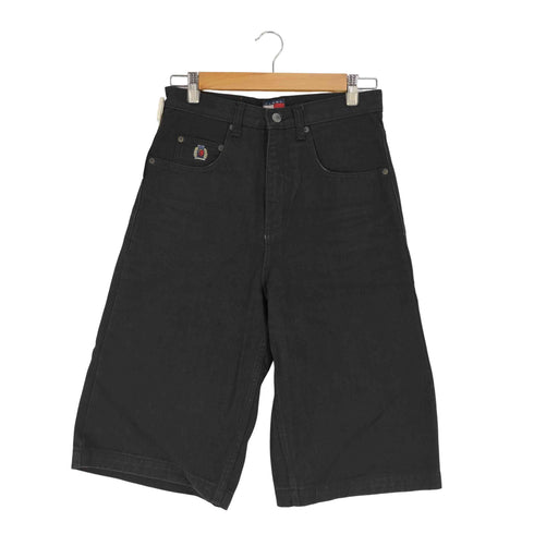 トミーヒルフィガー TOMMY HILFIGER ロゴ刺繍 七分丈 ブラック デニムパンツ メンズ 28