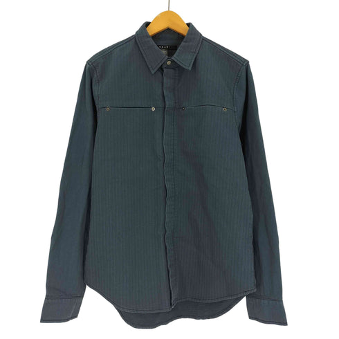 スビ KSUBI THE LINE L/S SHRT BANDAYDE 製品染 ストライプ スナップボタン L/S スタンドカラー シャツ メンズ import:S