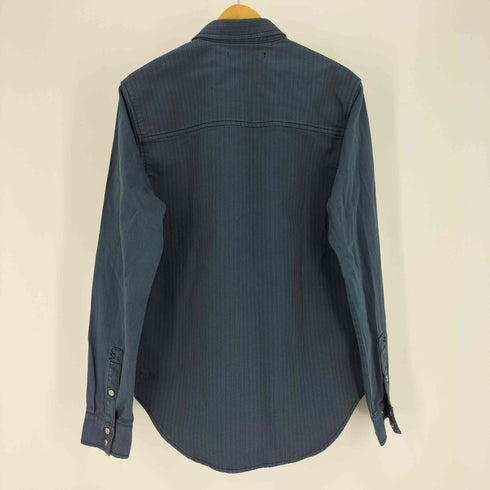 スビ KSUBI THE LINE L/S SHRT BANDAYDE 製品染 ストライプ スナップボタン L/S スタンドカラー シャツ メンズ import:S
