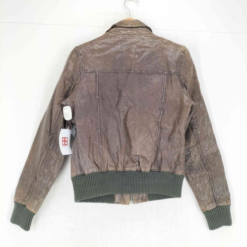 GOOSECRAFT BOMBER レザーリブブルゾン レディース M
