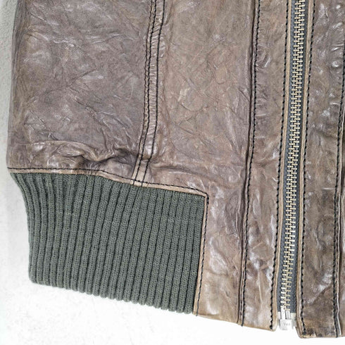 GOOSECRAFT BOMBER レザーリブブルゾン レディース M