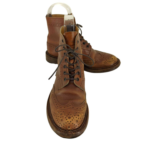 トリッカーズ Trickers MADE IN ENGLAND STEPHY / MARRON ANTIQUE ウィングチップブーツ レディース UK:3.5