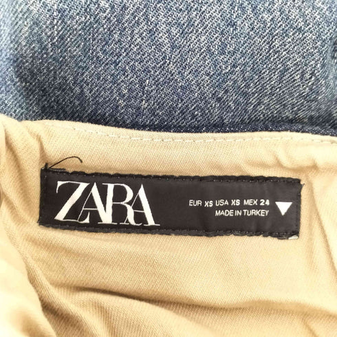 ザラ ZARA トップステッチ デニムワンピース レディース import:XS