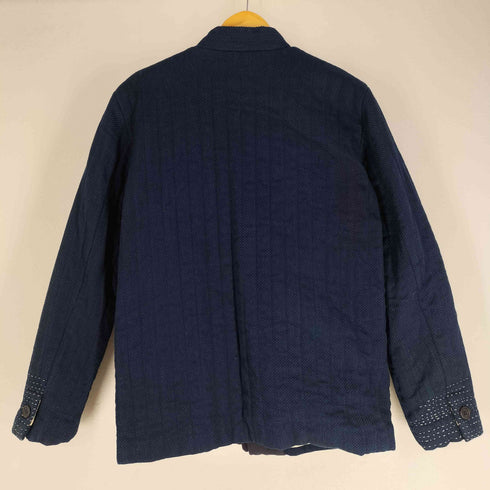 ブルーブルー BLUE BLUE 日本製 藍染 刺し子生地 ステッチ コットン ノーカラージャケット カバーオール メンズ JPN:3