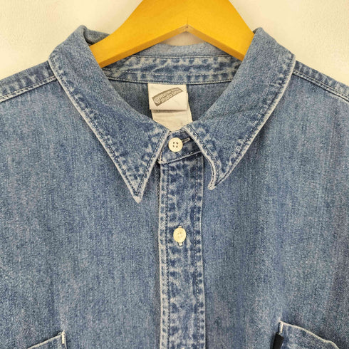 ワーナーブラザーズスタジオストア WARNER BROS STUDIO STORE バック刺繍 L/S デニムシャツ メンズ import:XXL