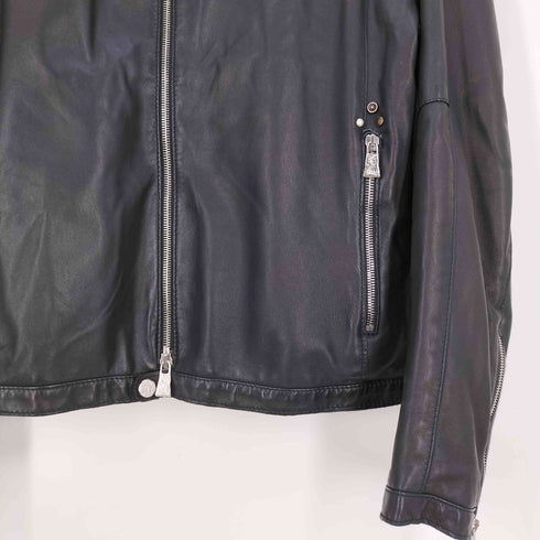 Delan イタリア製 レザー シングル ライダースジャケット メンズ 48