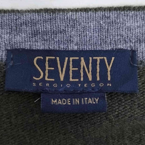 セブンティー SEVENTY イタリア製 カシミヤ混 ウール Vネック ニットカーディガン メンズ