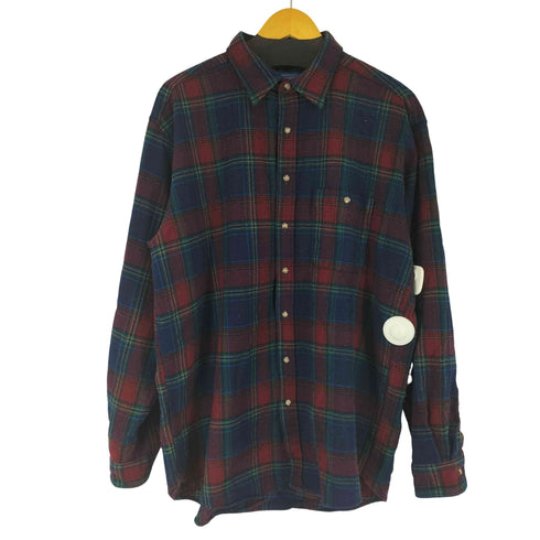 ペンドルトン PENDLETON 90S MADE IN USA エルボーパッチウールシャツ メンズ import:XL